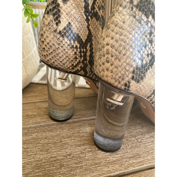SCHUTZ Pally Snake Print Clear Heel Booties NWOB 8 - Picture 6 of 13